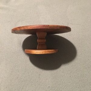 Acacia wood cake stand